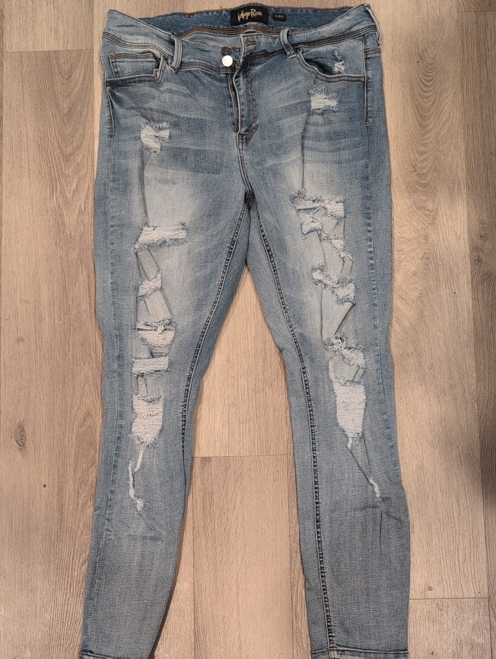 Indigo Rein Light Blue Distressed Skinny Jeans